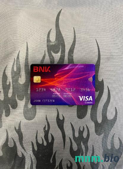 South Korea BNK bank visa classic card wygląd fotograficzny skan PSD + zdjęcie